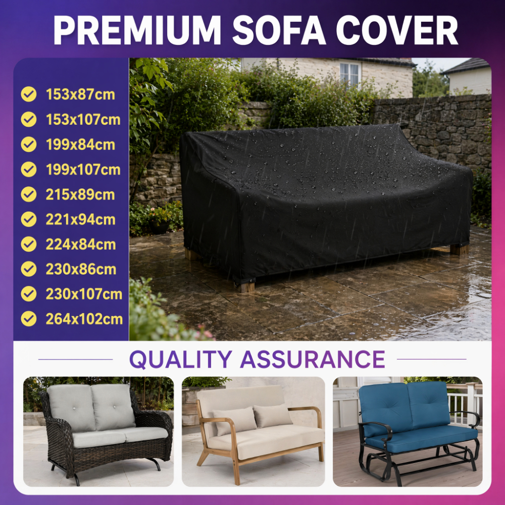 Outdoor Furniture Covers - 10 Size Heavy-Duty Outdoor Double Sofa