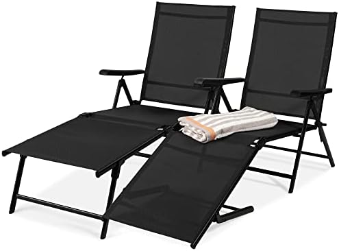 Deck Chair Lounger - Set of 2 Outdoor Patio Chaise