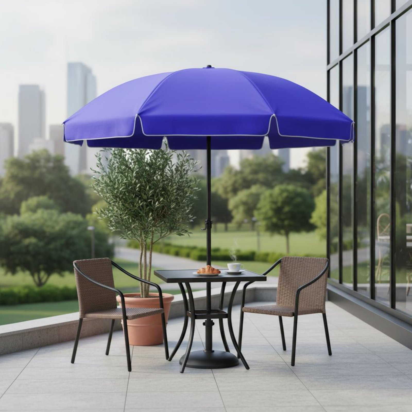 Outdoor Furniture Vendors - Round Weatherproof Umbrella Waterproof Large Outdoor