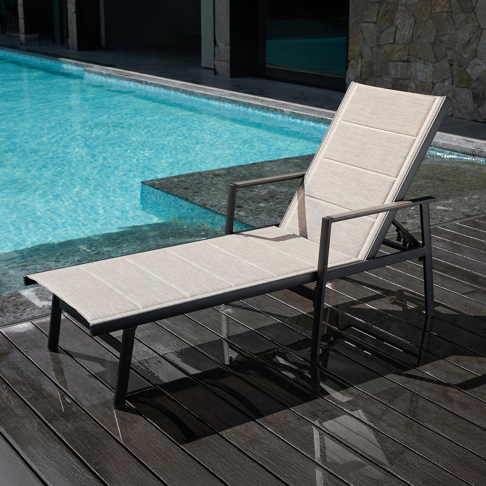 Deck Chair Lounger - SEEHILL Aluminum Outdoor Chaise Lounge Chair