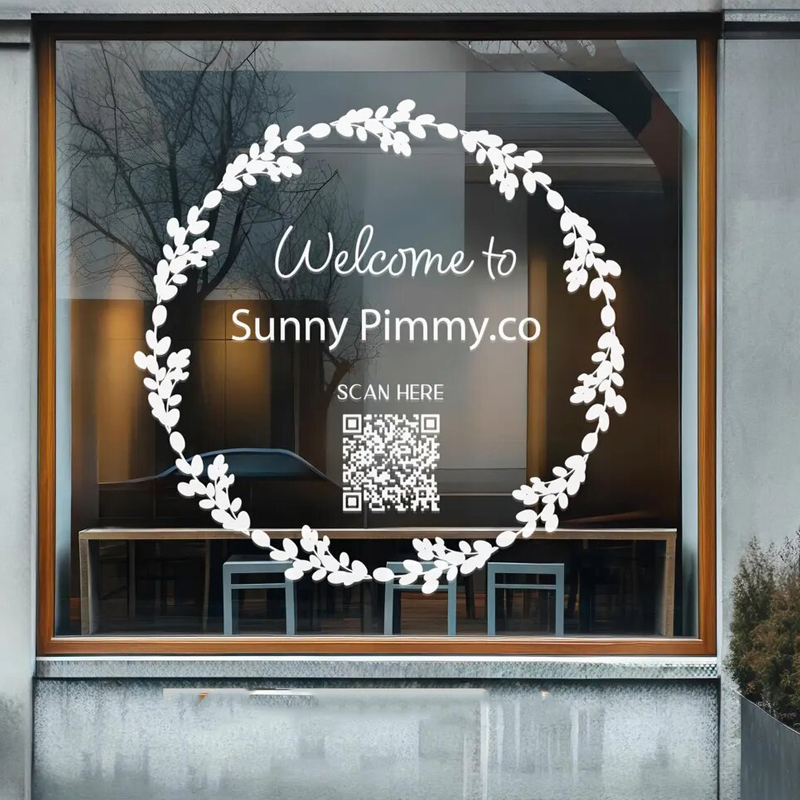 Outdoor Furniture Store - Leaf wreath decal for front store