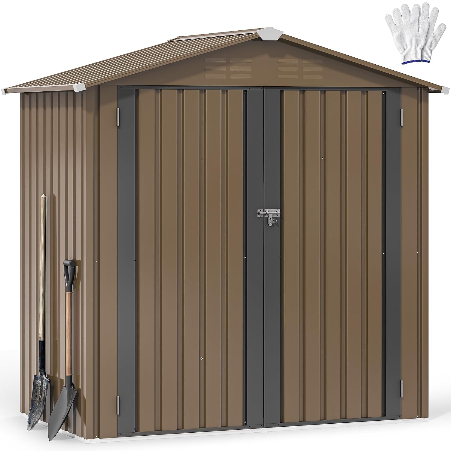 Outdoor Furniture Waterproof - 6x4ft Metal Outdoor Storage Shed, Waterproof