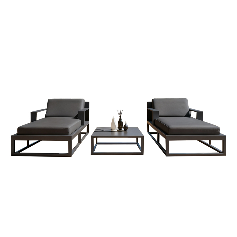 Deck Chair Lounger - Outdoor Aluminum Sunbed Garden Sun Lounger