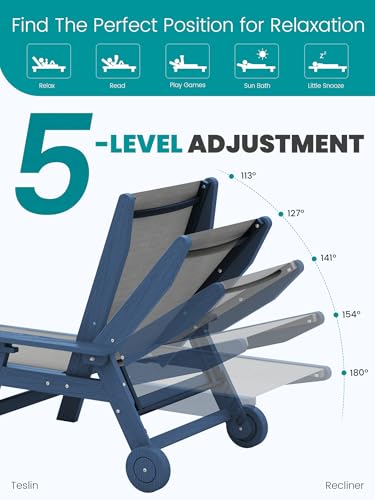 Textilene Patio Chaise Lounge  - Deck Chair Lounger ulasan dan harga