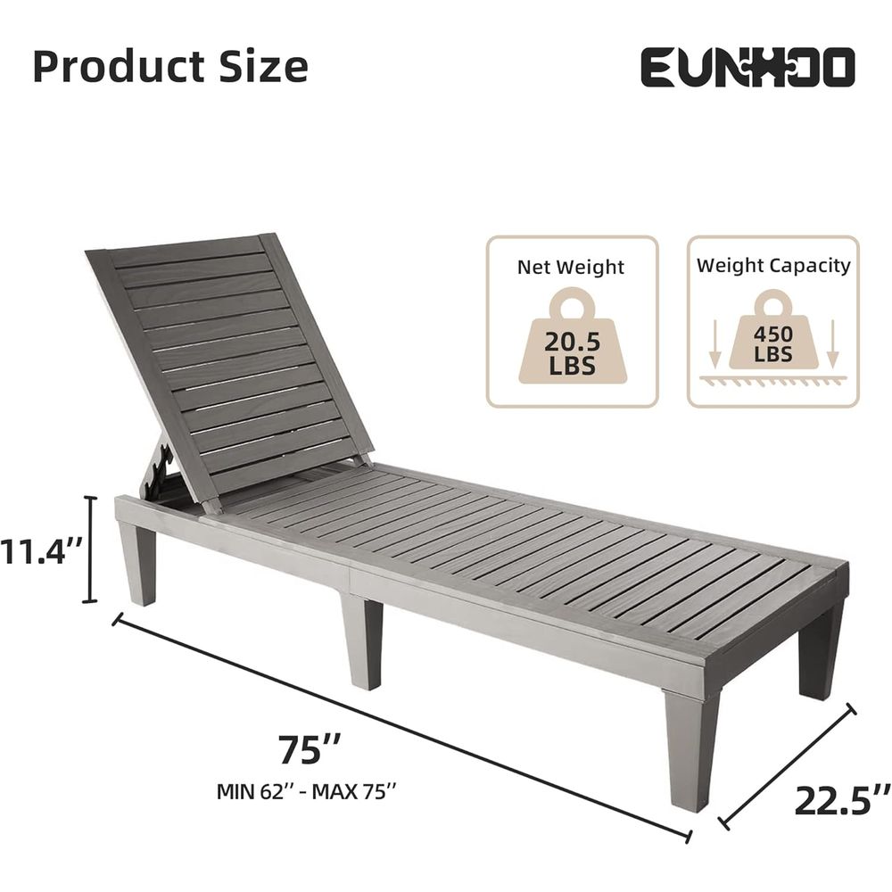 Set o 2, Adjustable Pool Loung - Deck Chair Lounger ulasan dan harga