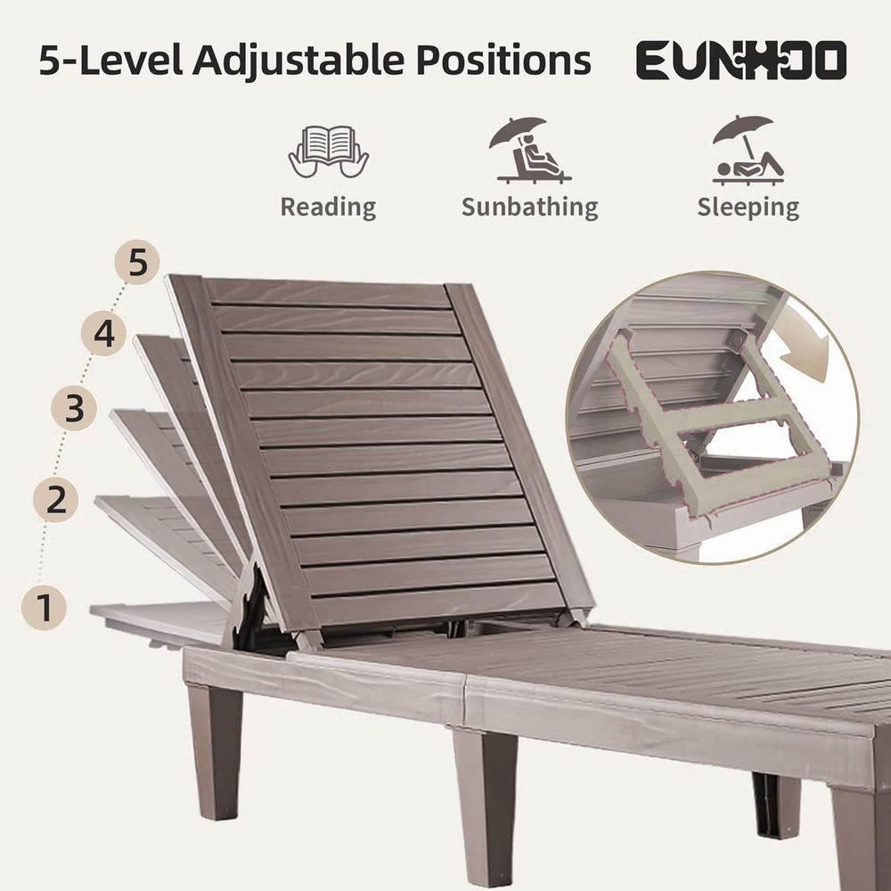 Set o 2, Adjustable Pool Loung - Deck Chair Lounger ulasan dan harga