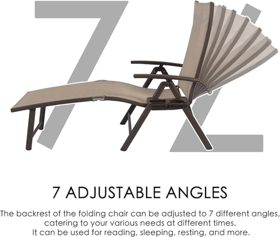 Aluminum Reclining Lounge Chai - Deck Chair Lounger ulasan dan harga