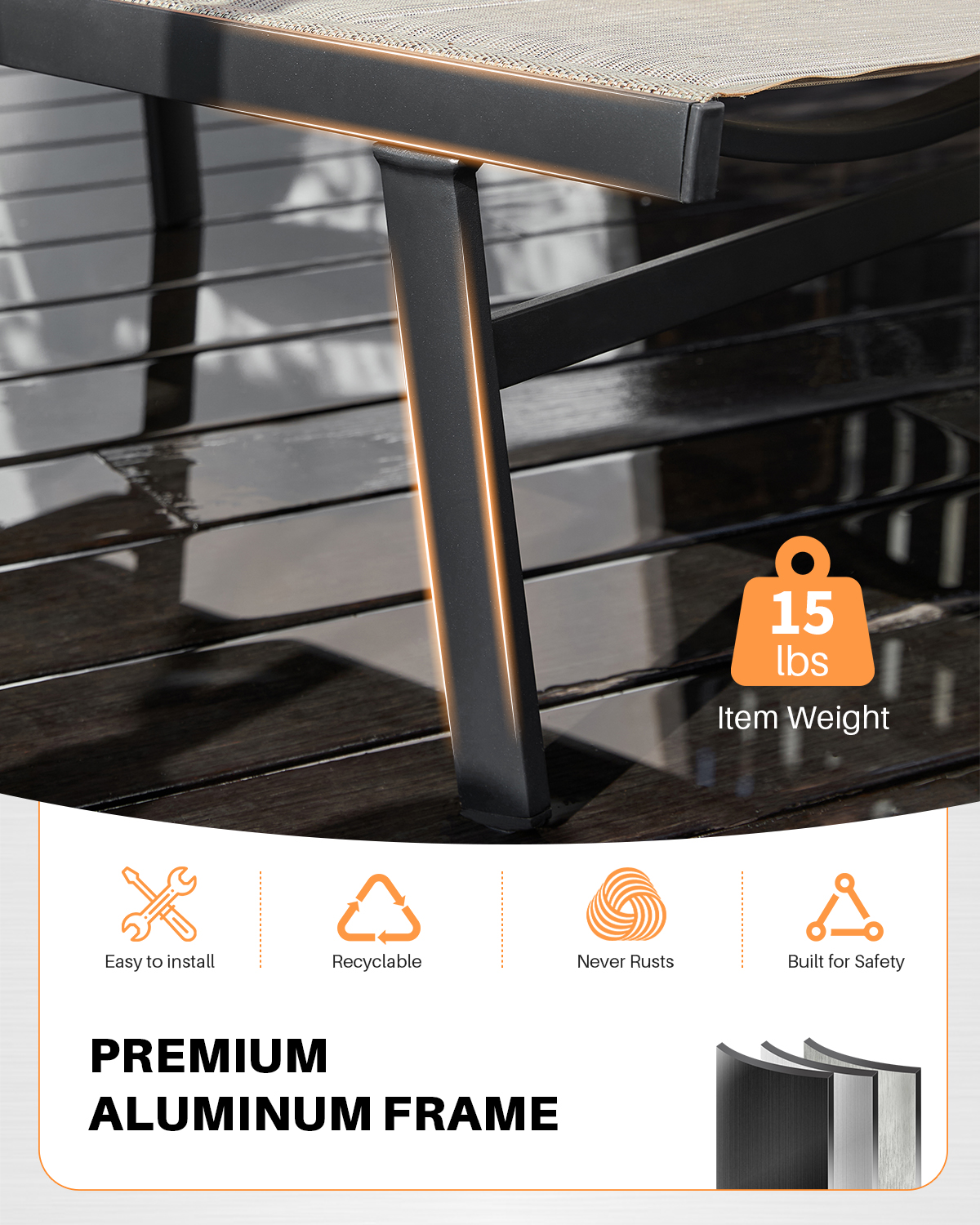 SEEHILL Aluminum Outdoor Chais - Deck Chair Lounger ulasan dan harga