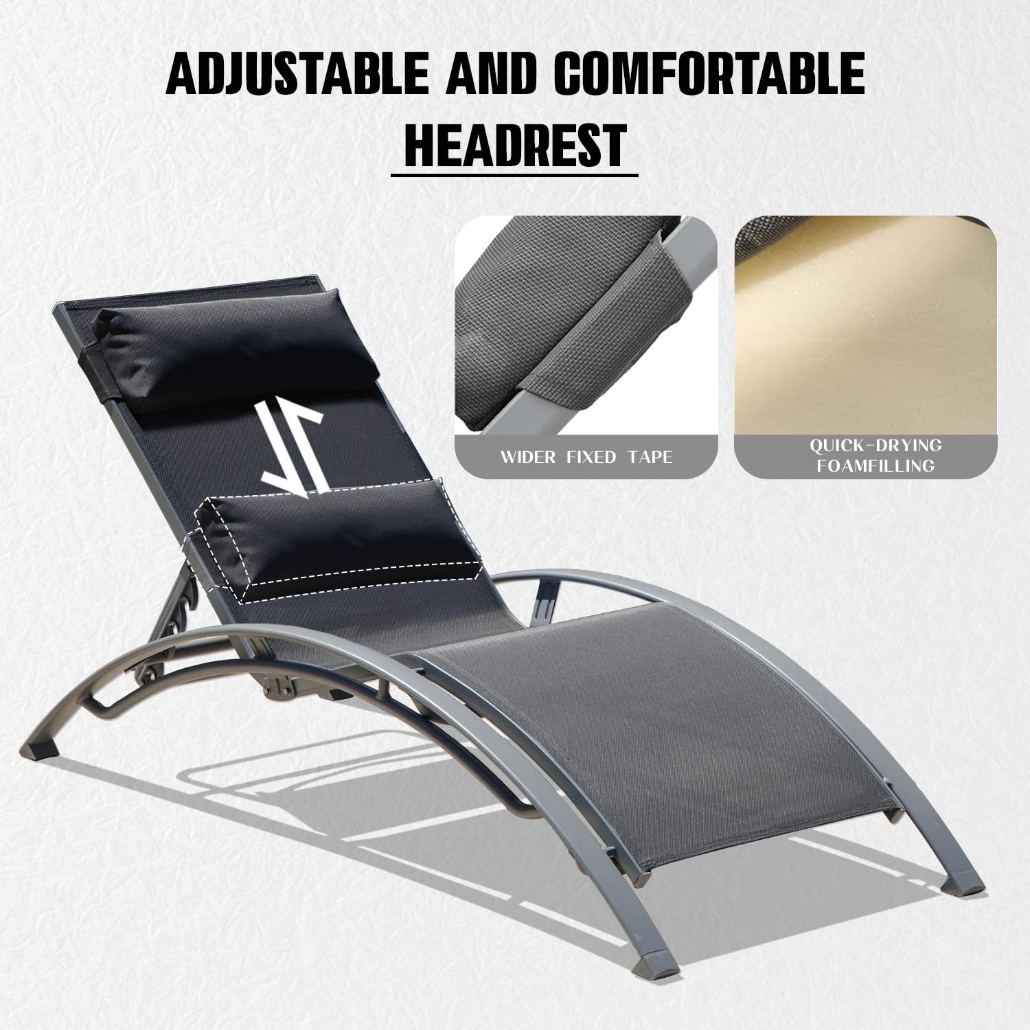 Set of 2 Adjustable Aluminum O - Deck Chair Lounger ulasan dan harga