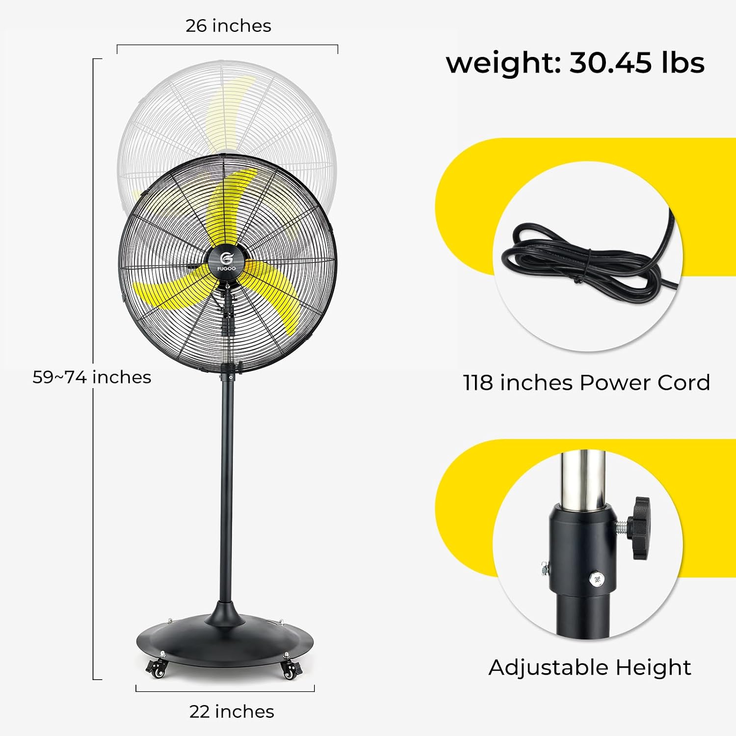 24'' Outdoor Oscillating Pedes - Outdoor Furniture Waterproof ulasan dan harga