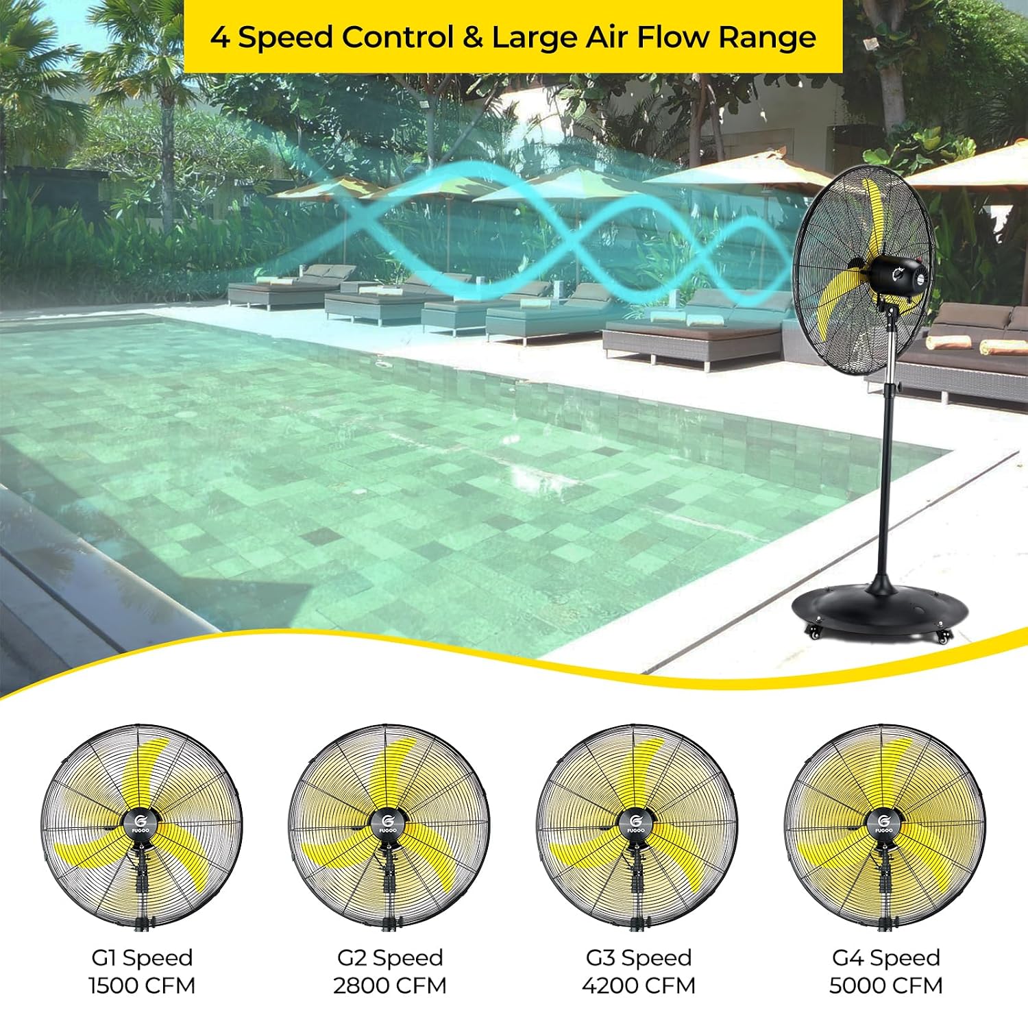 24'' Outdoor Oscillating Pedes - Outdoor Furniture Waterproof ulasan dan harga