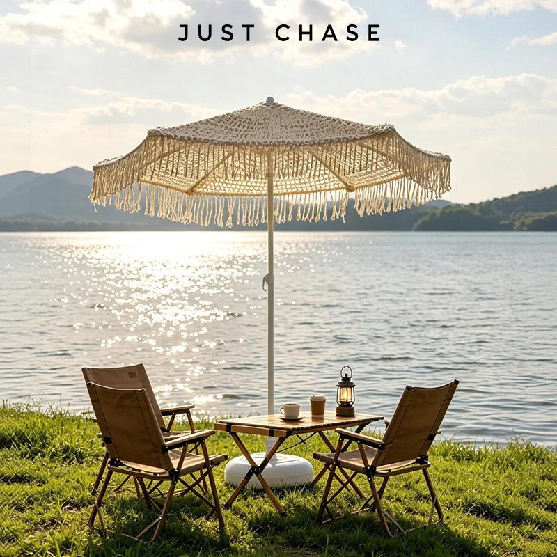 Tassel Patio Umbrella Sun Prot - Outdoor Furniture Vendors ulasan dan harga