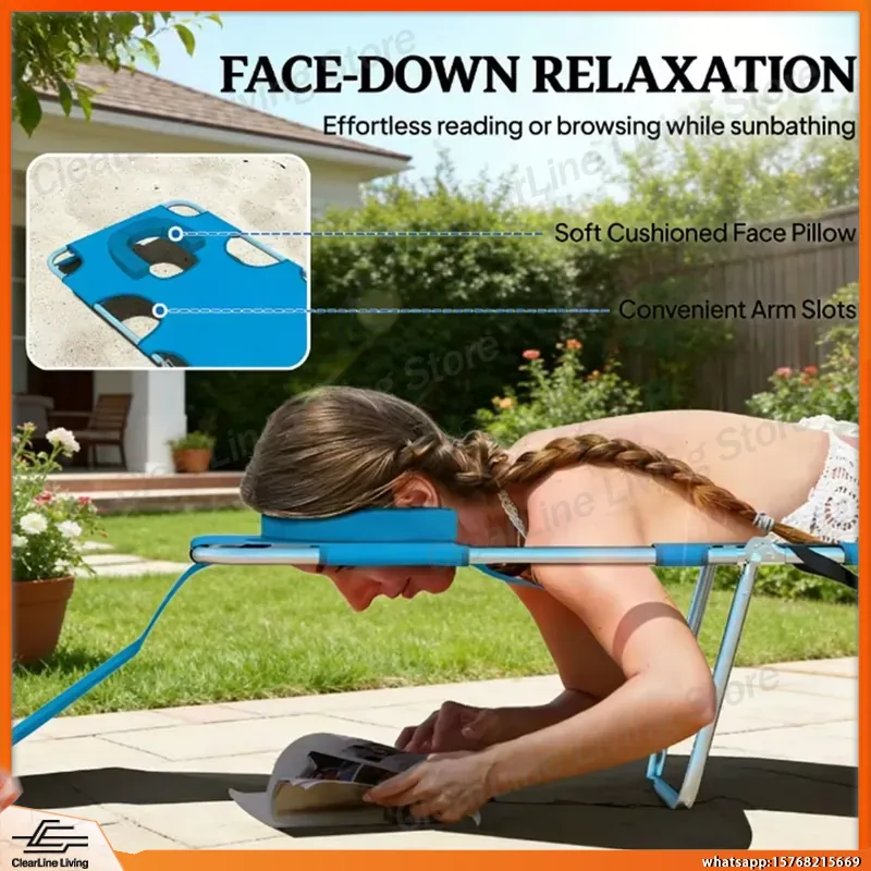 Light Blue Outdoor Lounge Chai - Deck Chair Lounger ulasan dan harga