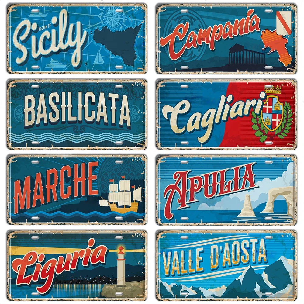 Italy Landmark Metal Sign Vint - Outdoor Furniture Italy ulasan dan harga
