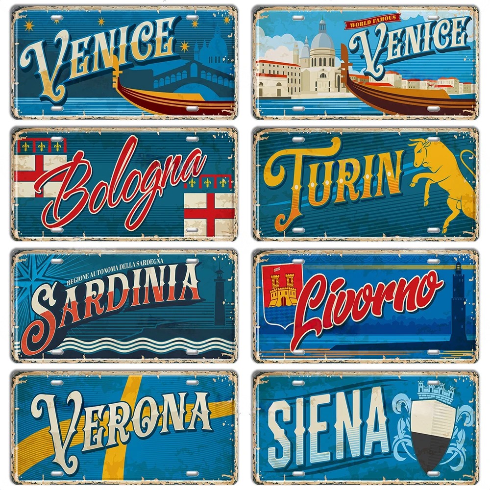 Italy Landmark Metal Sign Vint - Outdoor Furniture Italy ulasan dan harga